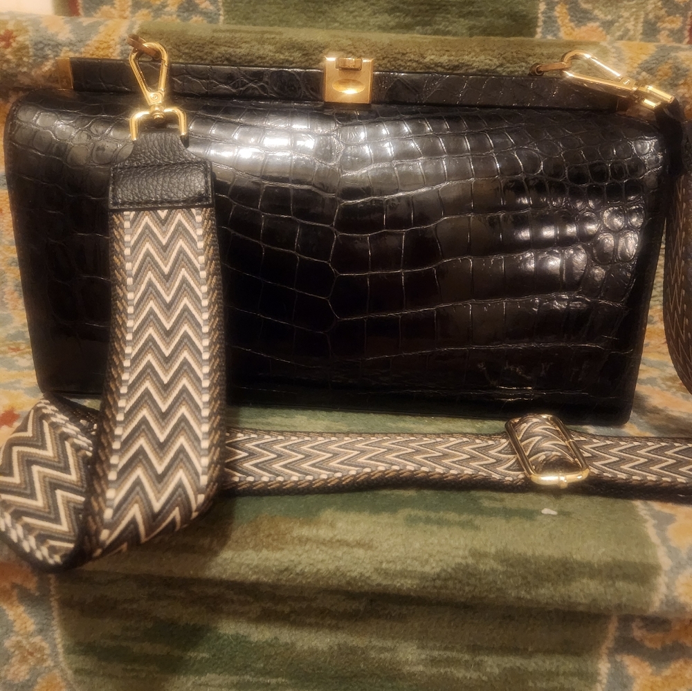 Alligator genuine cross body bag.